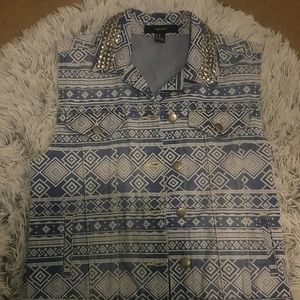Studded Denim Vest